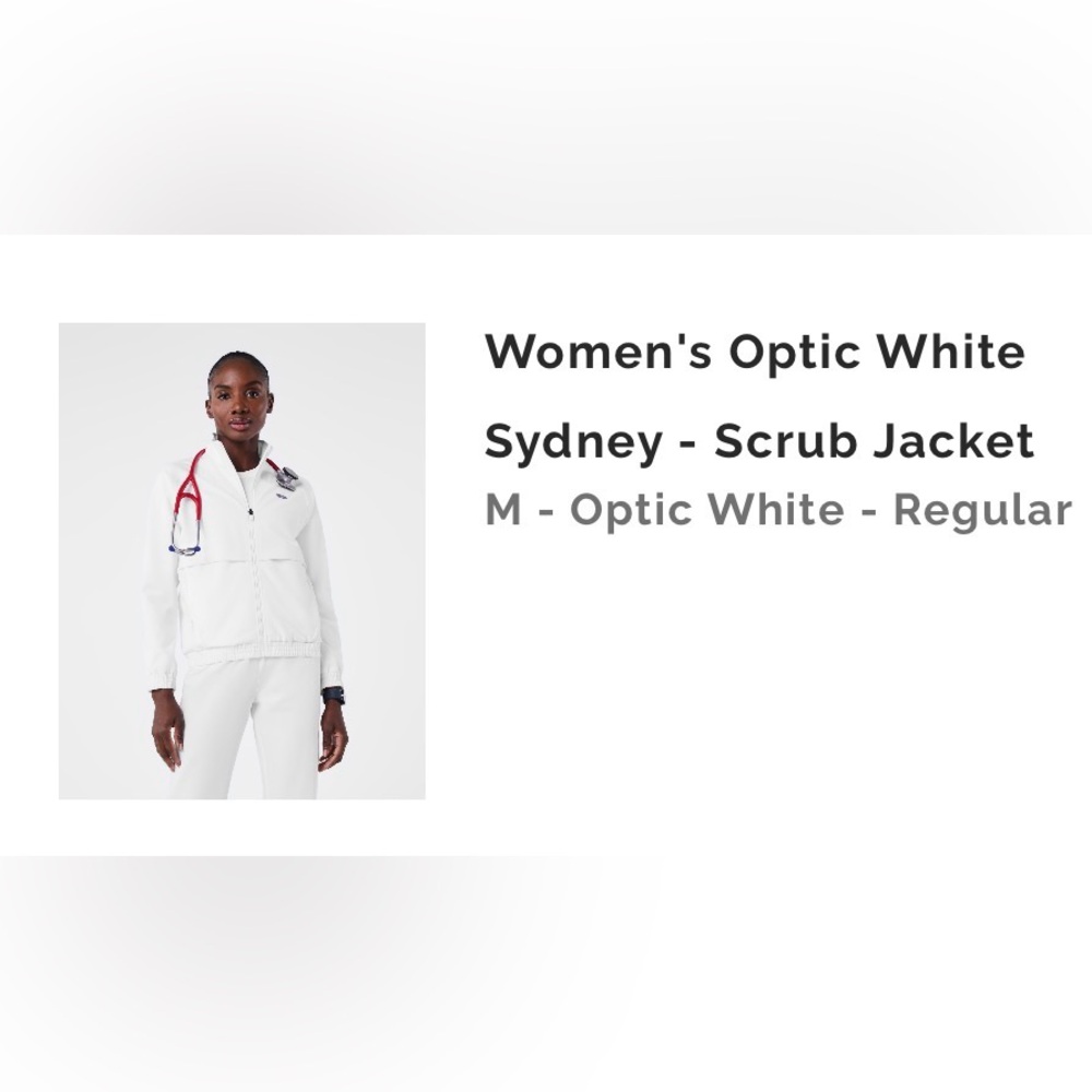 💟Figs Sidney Scrub Jacket in Optic White💟
